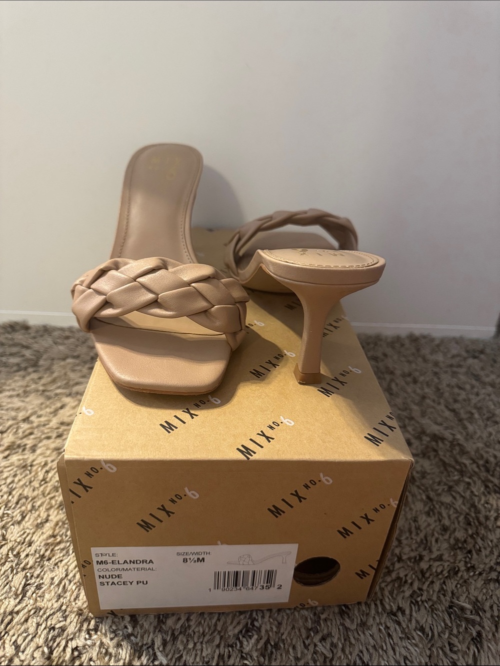 Mix No. 6 Nude Braided Slide Heel